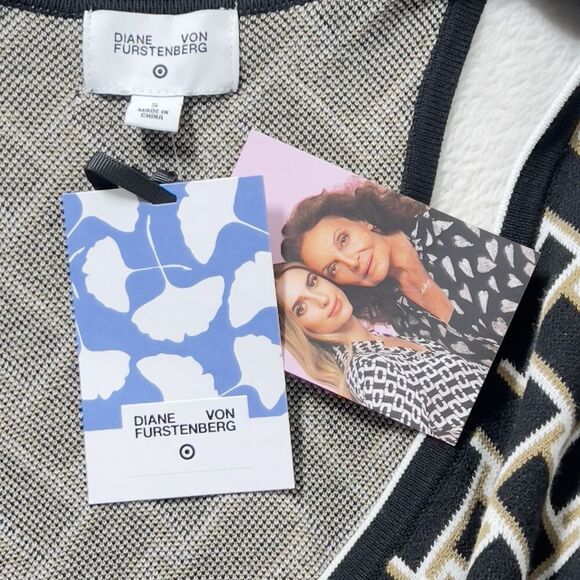 Diane Von Furstenberg For Target Knit Collared Wrap Dress Sz S Black Sleeveless - Picture 10 of 14